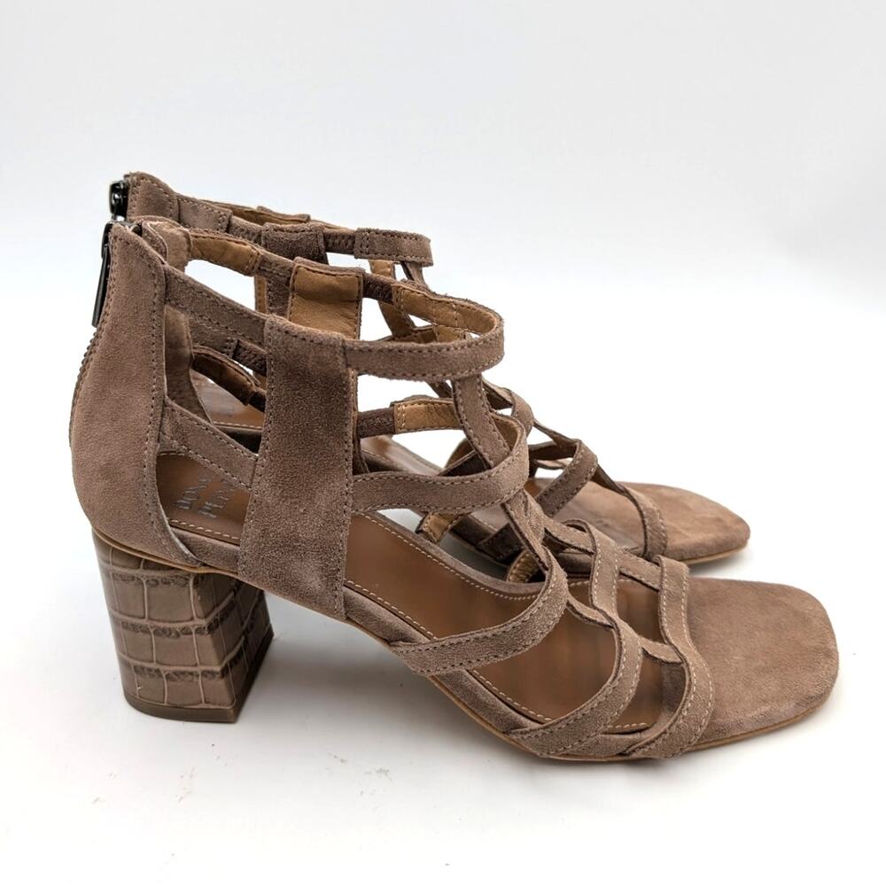 Donald Pliner Poeme Block Heel Sandal Women's Tobacco Brown Size US9.5M EU40 - Picture 3 of 10
